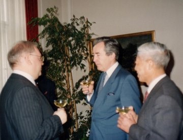 Zu Besuch Vizekanzler Alois Mock und Hongbins ehemaliger Chef in den USA, nunmehr Präsident der chinesischen Freundschaftsgesellschaft Han Xu