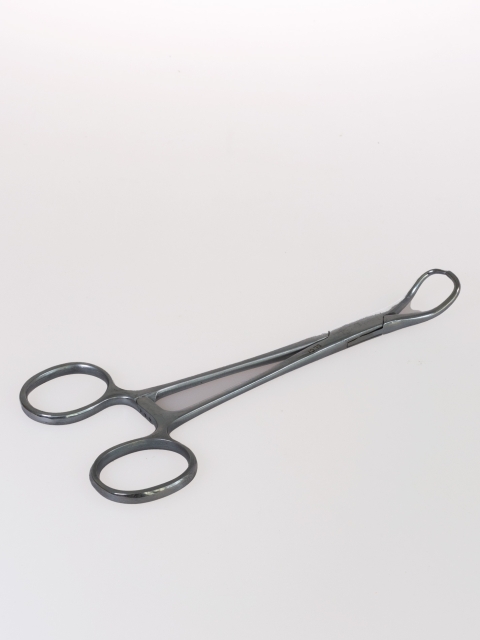 Tuchklemme aus Stahl zum Schröpfen, ca. 14 cm