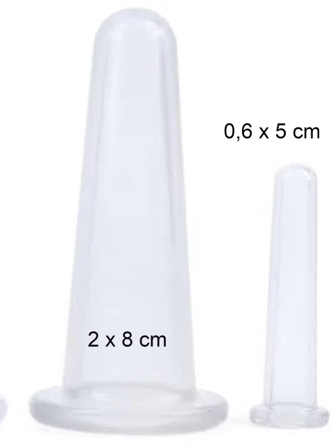 Massage Cup farblos aus Silicon, ca. 2 x 8 cm. Klein