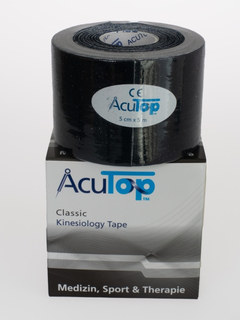 AcuTop Kinesiology Tape, schwarz, 5cm breit und 5 Meter lang