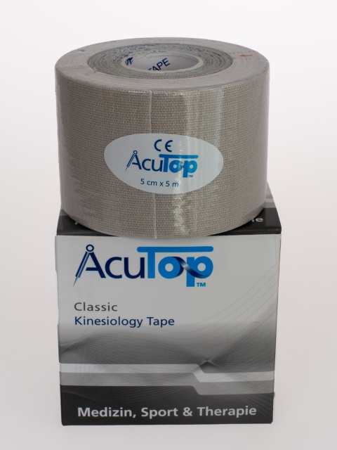 AcuTop Kinesiology Tape, grau, 5cm breit und 5 Meter lang