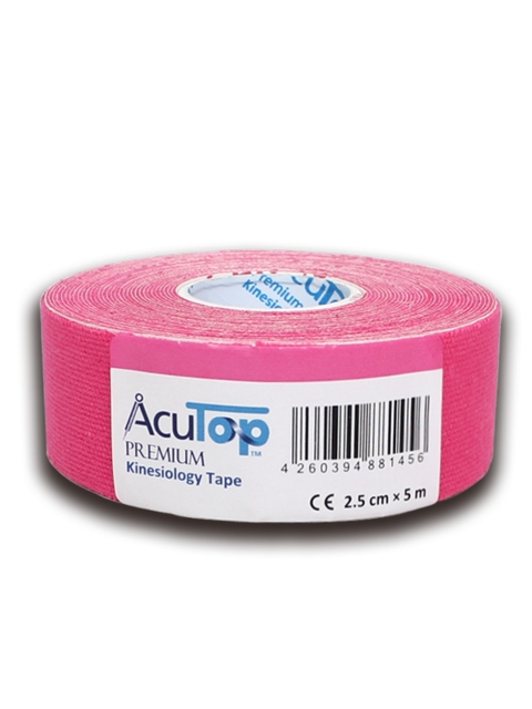 AcuTop Premium Kinesiology Tape, pink 2,5 cm x 5 Meter