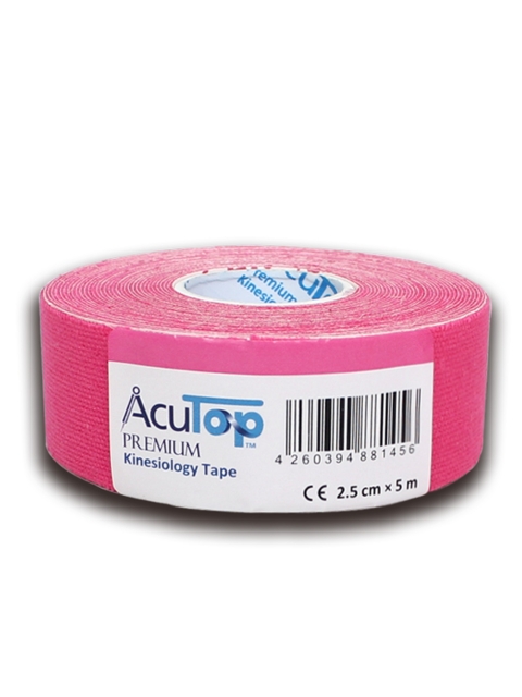 AcuTop Premium Kinesiology Tape, pink 2,5 cm x 5 Meter