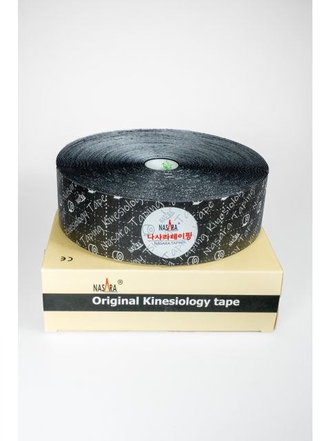 Nasara Kinesiologisches Tape, schwarz 5 cm x 32 m