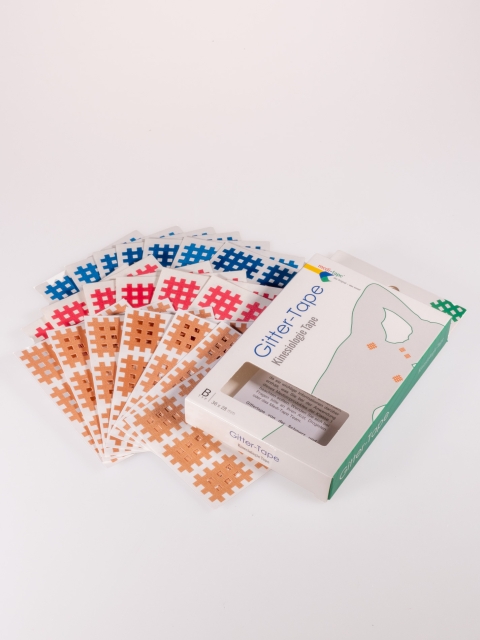 180 Stück 123 Gittertape in den Farben Beige, rot, blau ca. 2,8 cm zu 2,1 cm