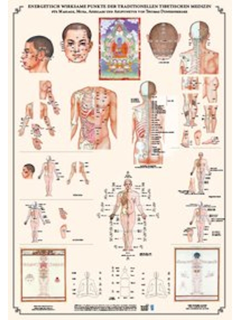 Plakat Tibetische Heilmassage und Moxabustion