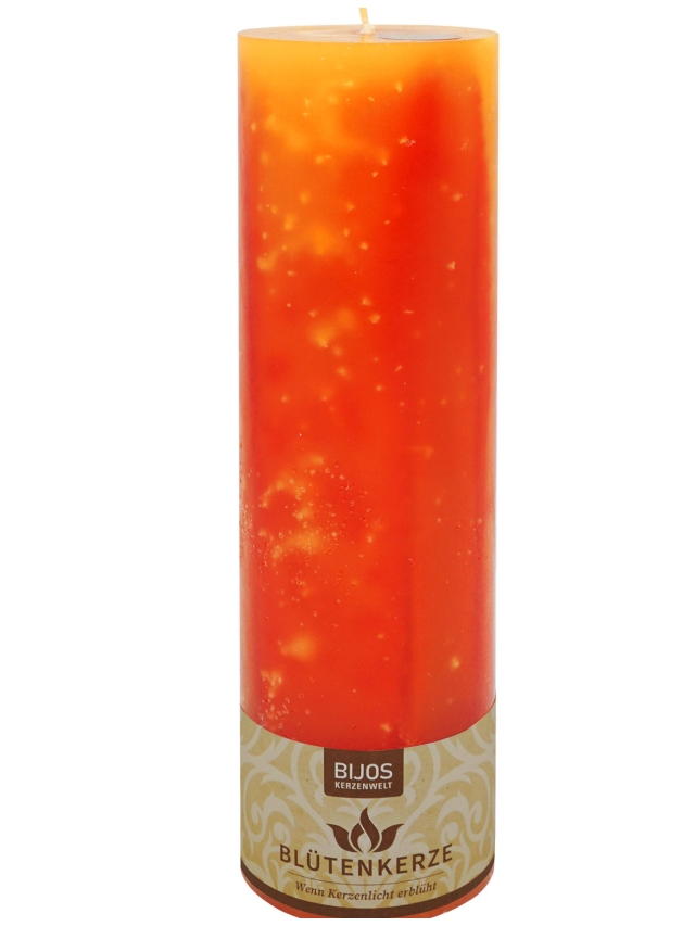 Blütenkerze ORANGE Gr. 2, 29cm