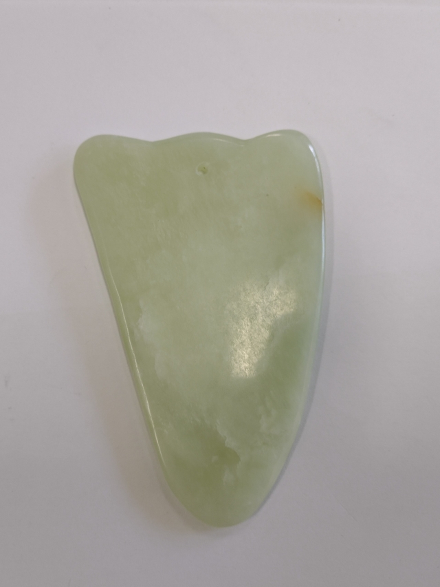 Gua Sha Entenfuß, Jade, ca. 5 x 8cm