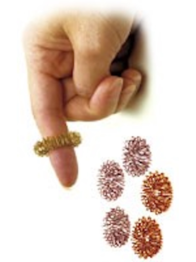 5 Finger Massage Ringe, silberfarben (Yin), arthritis fingerroller