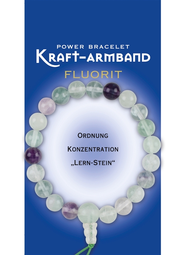 Kraft-Armband Fluorit. Ordnung, Konzentration, Lern-Stein