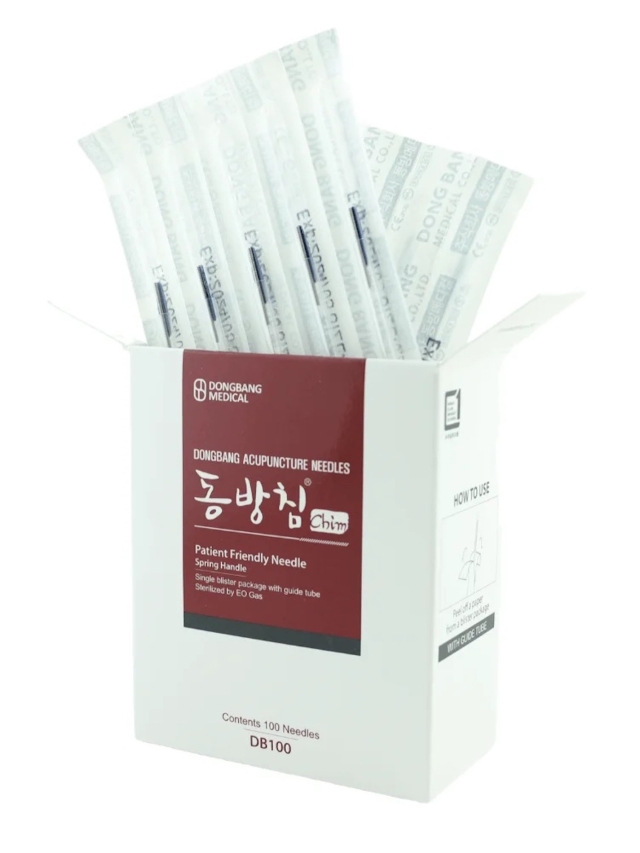 DB100 0,20 x 40mm Dongbang Akupunkturnadeln, 100 Stück Packung, mit Führungsrohr